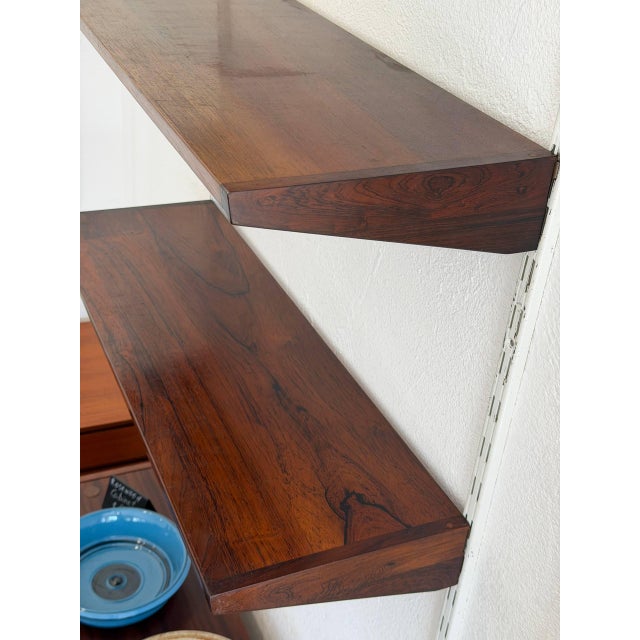 1960s Danish Rosewood Wall Unit Scandinavian Shelving System in Style of Kai Kristiansen Mid Century For Sale - Image 5 of 10