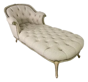 French Louis XV Style Tufted Chaise Lounge