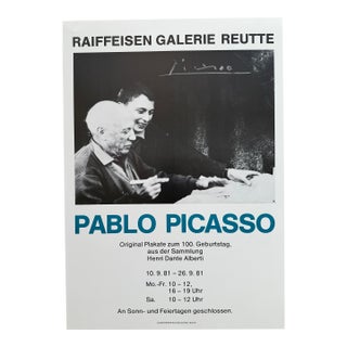 Pablo Picasso (1881–1973), Raiffeisen Galerie Reutte, 1981, Vintage Exhibition Poster, Printed in Germany For Sale