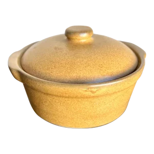 Vintage Stoneware Pottery Oven Casserole Covered Pot
