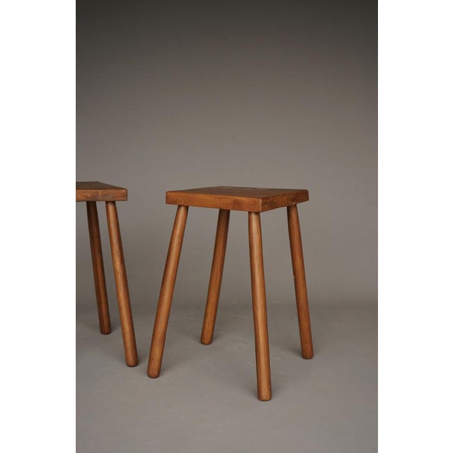 Set of Rustic Oak High Stools. 1970s For Sale - Image 13 of 16