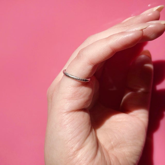 Platinum Art Deco Antique Platinum Wedding Band, Stacking Ring, Size 5 For Sale - Image 8 of 10