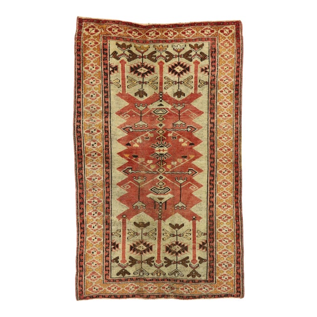 Vintage Turkish Oushak Rug, 03'08 X 06'00 For Sale