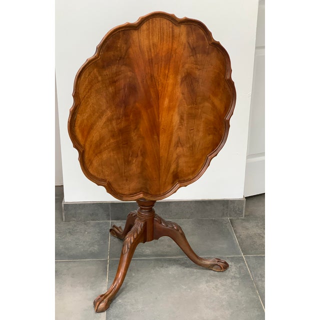 Fine Arts Furniture Co. Vintage Tilted Piecrust Table Ball Claw Feet For Sale - Image 4 of 9