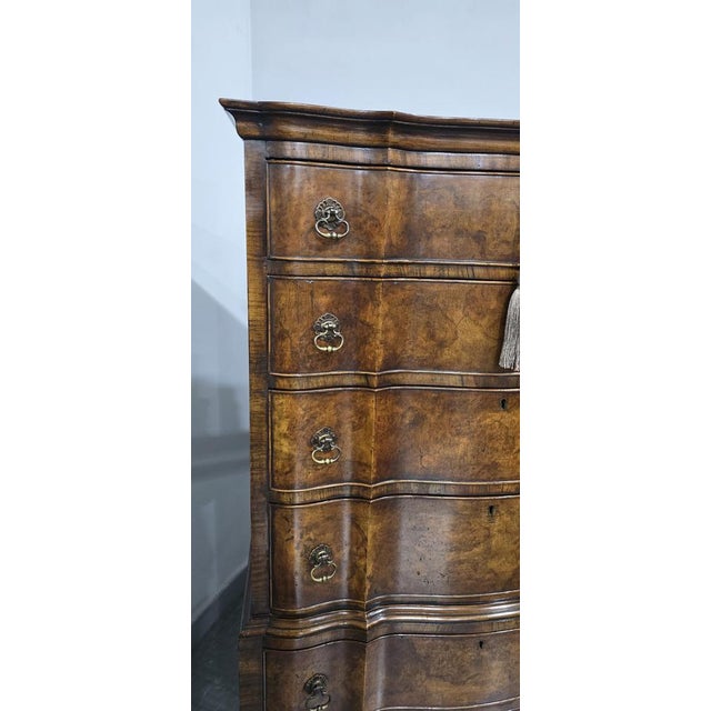 Queen Anne Burr Walnut Chest of Drawers on Stand, 1910 For Sale - Image 10 of 12