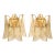 Contemporary Amber “Rondini” Murano Glass Gold Wall Sconce Pair For Sale