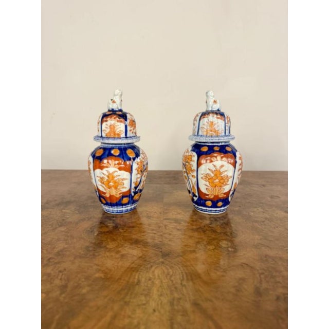 Early 20th Century Antique Japanese Imari Lidded Vases, 1900, Set of 4 For Sale - Image 5 of 7