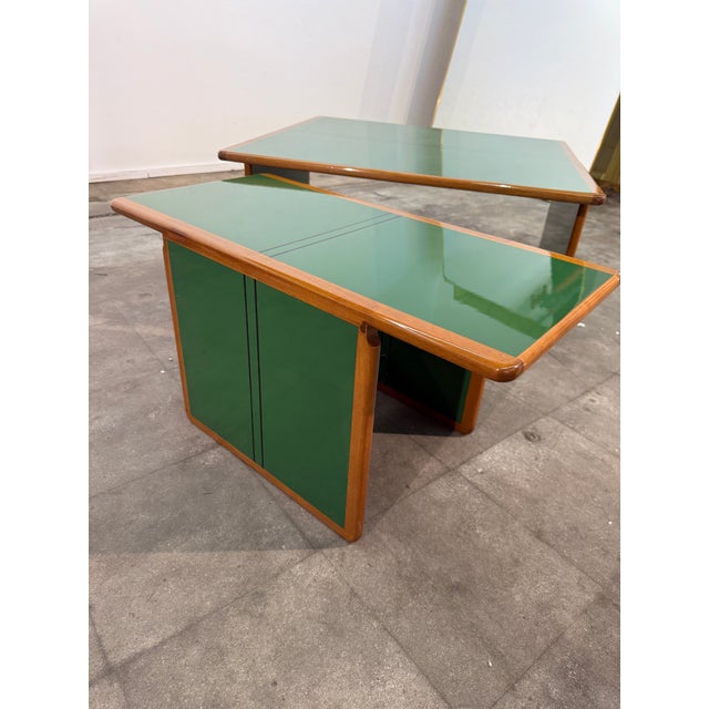 1970s Pair of “Laker” Green Coffee Tables by Afra & Tobia Scarpa, Italy For Sale - Image 5 of 9