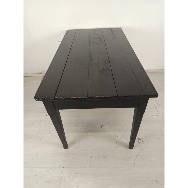 Farmhouse Table in Blackened Wood For Sale - Image 4 of 18