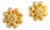 1950s Pair of 22k Yellow Gold Floral Stud Earrings With Screw Backs For Sale