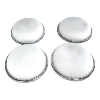 Art Deco Flush Mount in Chrome & Opal Glass, 1940s For Sale