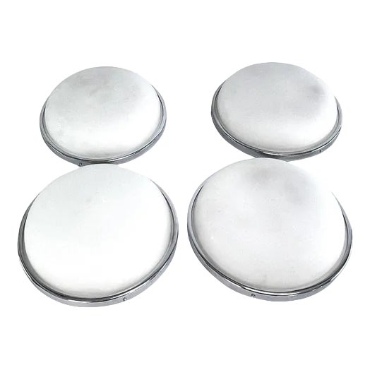 Art Deco Flush Mount in Chrome & Opal Glass, 1940s For Sale