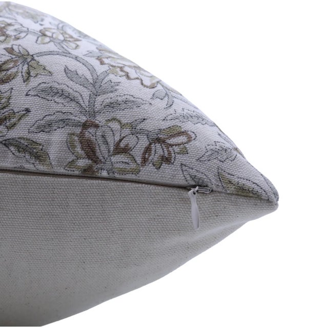 Art Deco Fabdivine Indian Block Print Cushion Cover 24x24 Inch Duck Canvas-Kudrat For Sale - Image 3 of 4