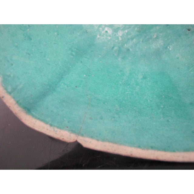 Paint Chinese Tongzhi Turquoise Enamel Hand Painted Flower Octagonal Pottery Bowl For Sale - Image 7 of 11