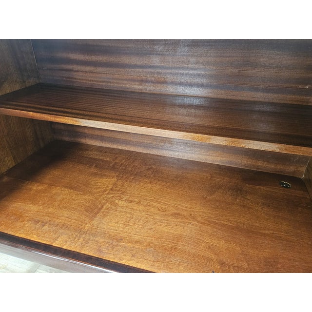 Mid-Century Mahogany Sideboard with Teal Glass and Compartments with Drawers, 1950s For Sale - Image 13 of 18