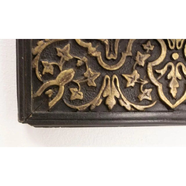 French Napoleon III Gilt and Black Stucco and Wood Wall Mirror, 1880s For Sale - Image 3 of 6
