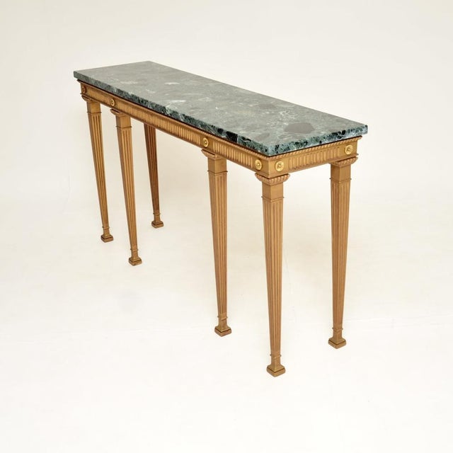 Antique Georgian Gilt Wood and Marble Top Console Table, 1930s For Sale - Image 4 of 12