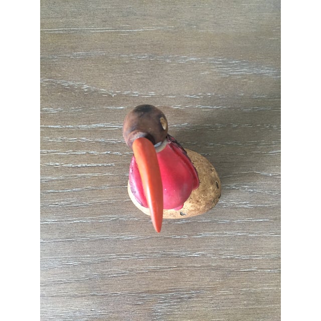 Bone Mid Century Modern Tagua Nut Carving Toucan on Egg Sculpture For Sale - Image 7 of 10