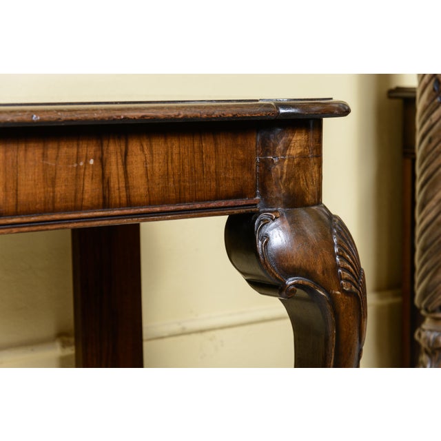 English/Irish Mahogany Consoles With Cabriole Legs - A Pair For Sale - Image 4 of 8
