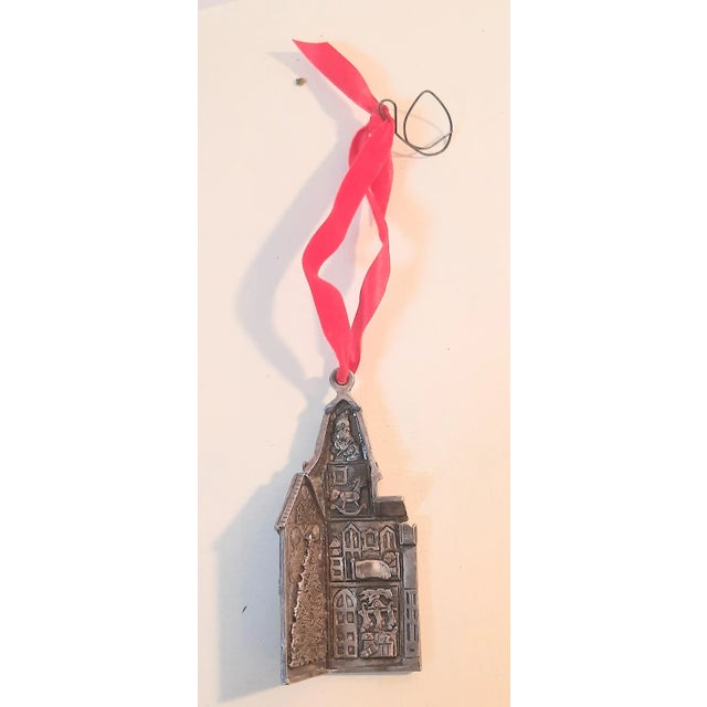 Late 20th Century Reed and Barton Holiday House Christmas Ornament For Sale - Image 5 of 8