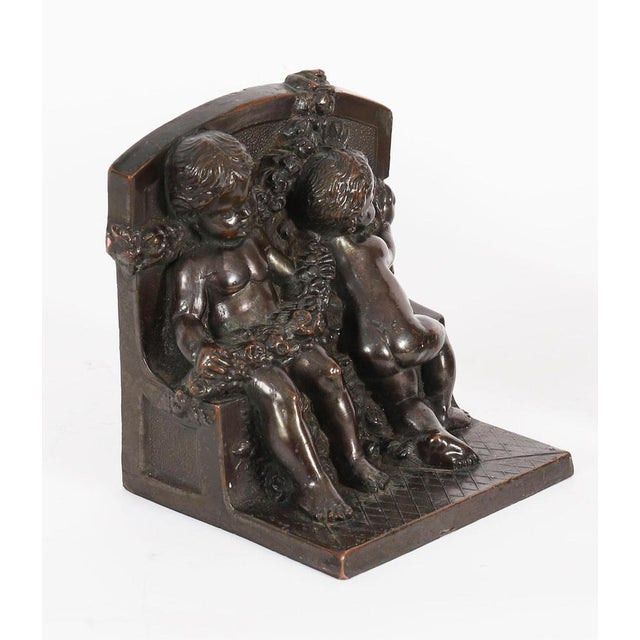 Antique Bronze Classical Cupid Bookends, 1800s, Set of 2 For Sale - Image 9 of 17