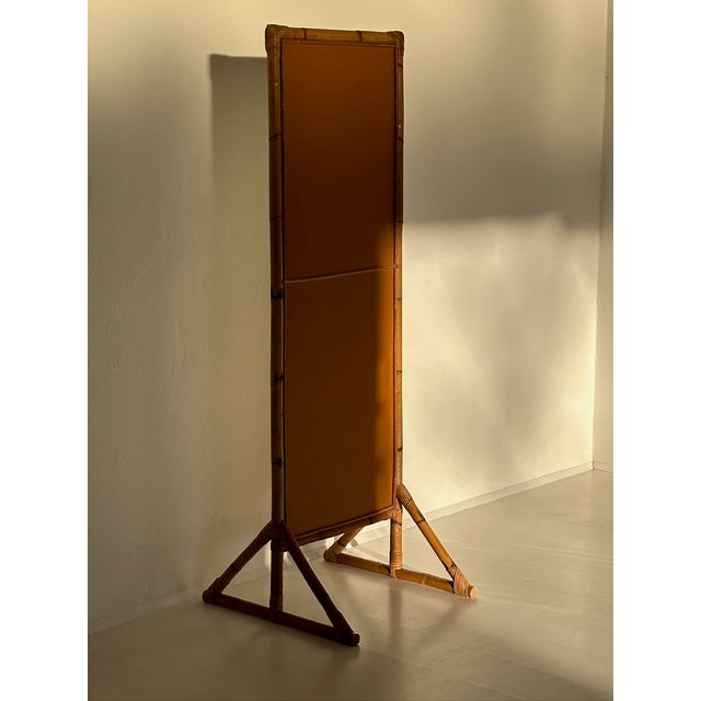 Rectangular Bamboo Rattan Floor Mirror, 1970s For Sale - Image 3 of 10