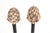 A pair of antique carved wooden architectural-salvaged artichoke finials in a distressed whitewash finish with...