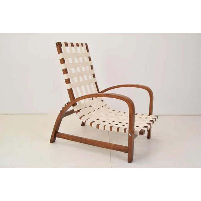 Brown Art-Deco Adjustable Armchair by Jindrich Halabala, 1930s For Sale - Image 8 of 18