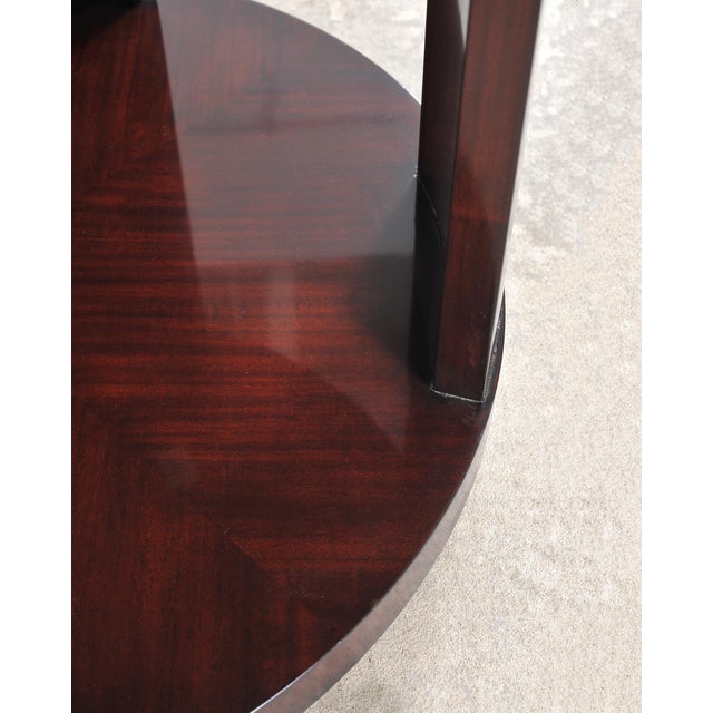 Wood Ralph Lauren Italian Mahogany Round Modern Drum Drink Table For Sale - Image 7 of 18