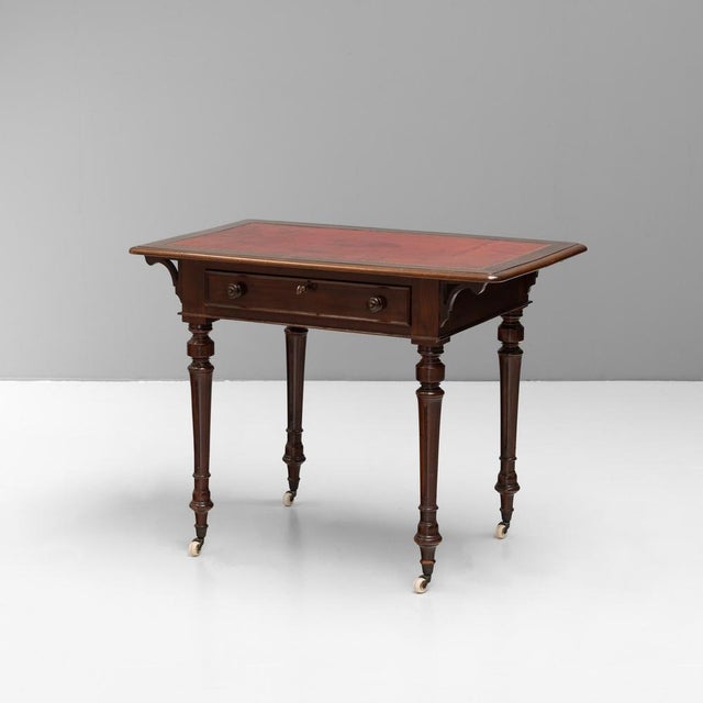 Vintage Writing Table in Walnut, 1880 For Sale - Image 4 of 11