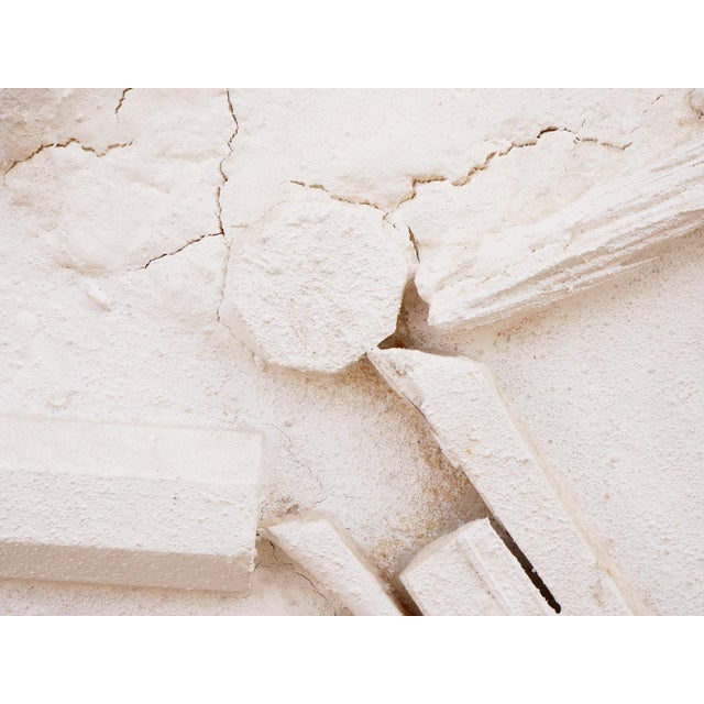 Juan Sanchez-Juarez Modern Abstract Monochromatic White Assemblage Construction Sculpture on Canvas, Late 20th Century For Sale - Image 12 of 12