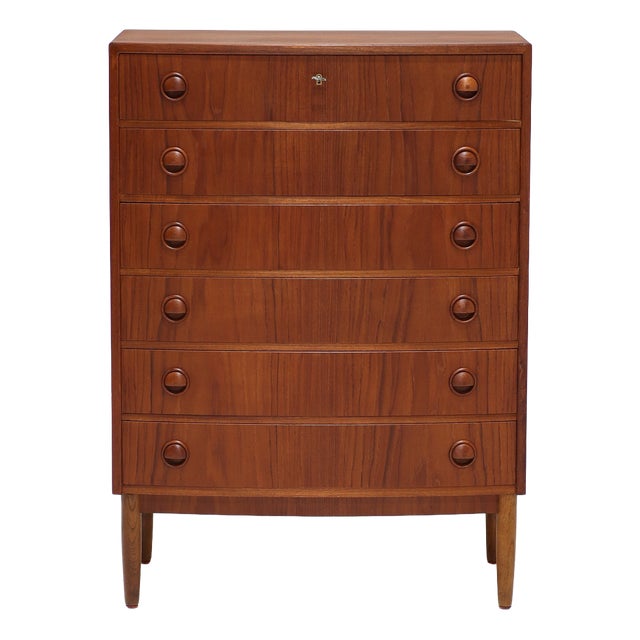 Curved Chest of Drawers in Teak by Kai Kristiansen, Denmark, 1960s For Sale