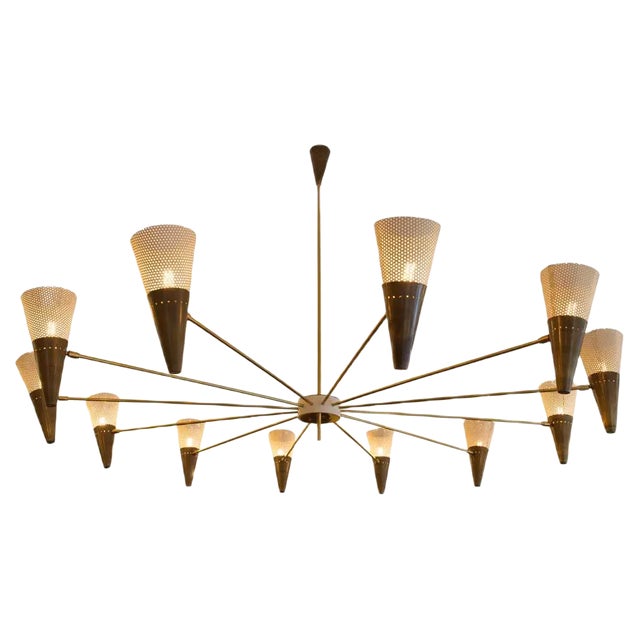 Vintage Brass and Ivory Color Ceiling Lamp by Diego Mardegan For Sale