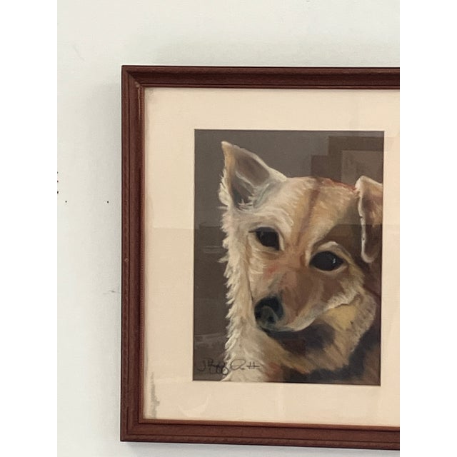 Farmhouse Vintage Pastel Dog Portrait by J. Buff Pratt, Mid-Century Framed Animal Art For Sale - Image 3 of 8