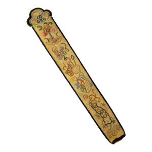 19th Century Chinese Silk Embroidered Forbidden Stitch Fan Case