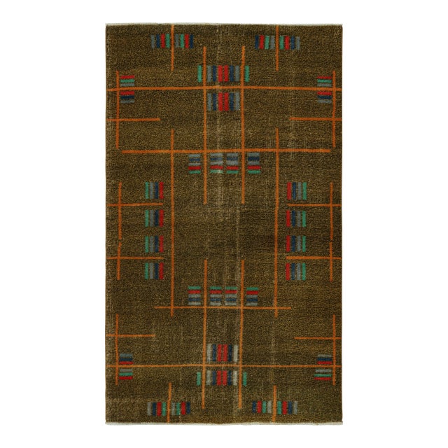 1960s Rug & Kilim’s Mid-Century Modern Zeki Müren Art Deco Rug For Sale