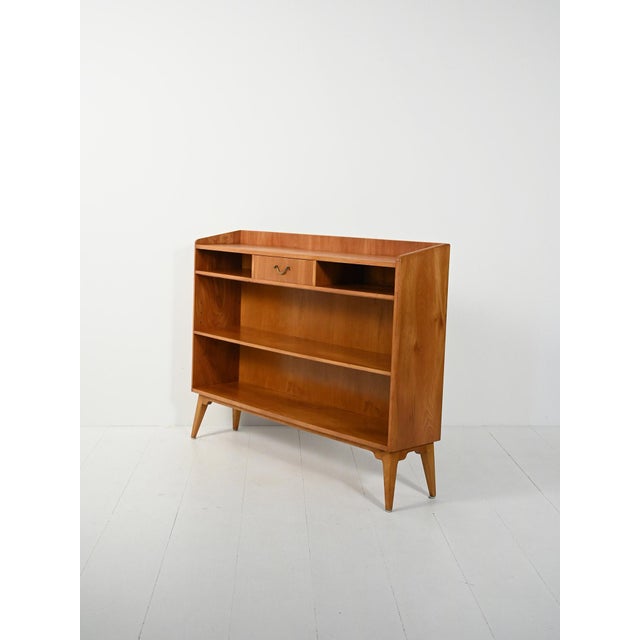 1950s Small Scandinavian Bookcase in Elm, 1950s For Sale - Image 5 of 10