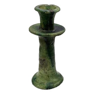 1970s Moroccan Tamegroute Glazed Candlestick Holder For Sale