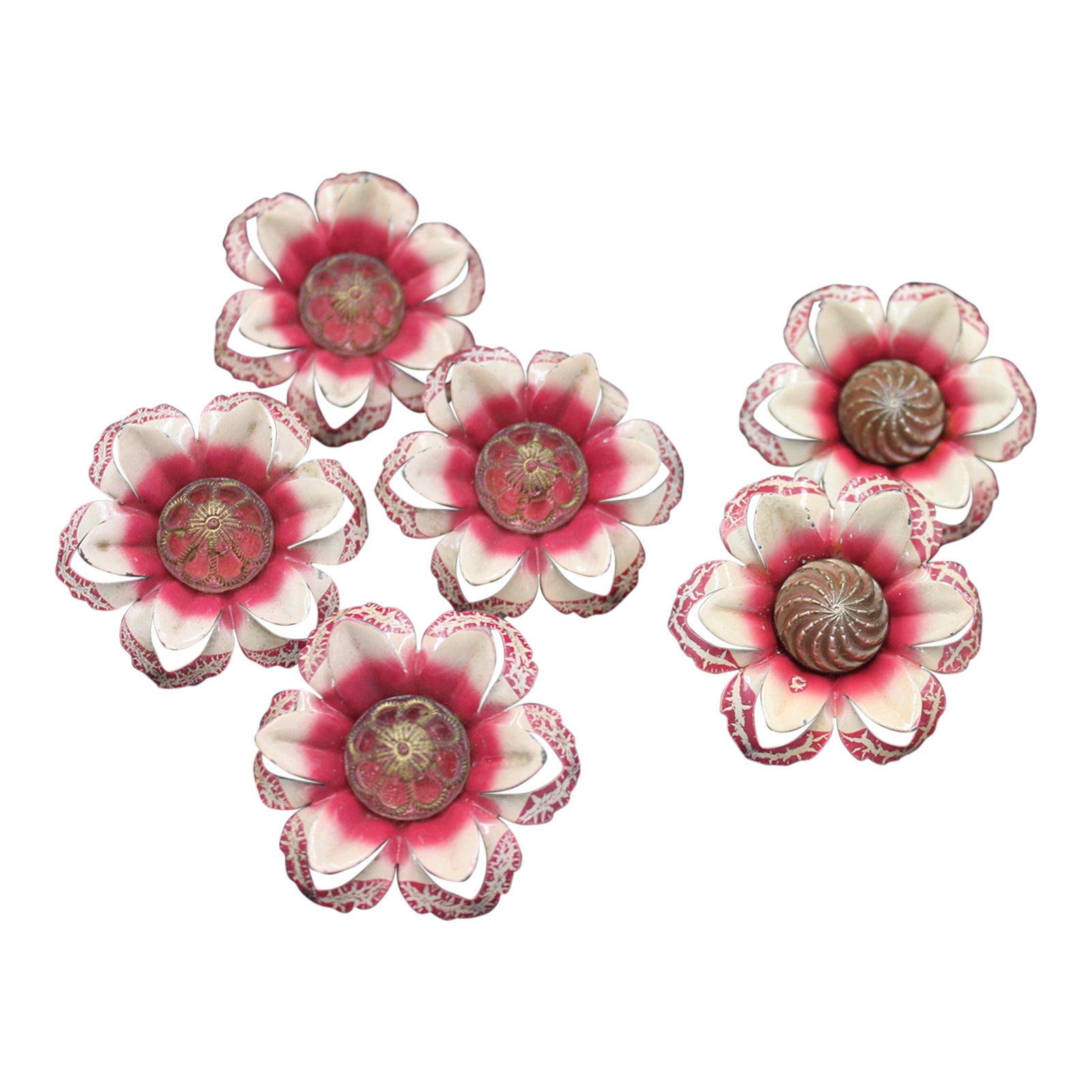 MidCentury Modern Floral Curtain Tie Backs Set of 6 Chairish