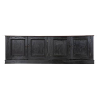 19th Century English Monumental Ebonised Pine Dresser Base, 1870s For Sale