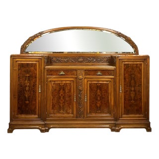 Large Art Nouveau Buffet in Walnut and Burl, 1900 For Sale