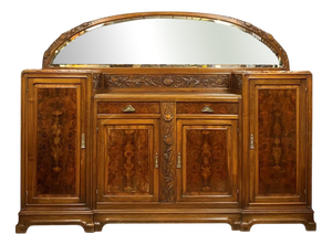 Large Art Nouveau Buffet in Walnut and Burl, 1900