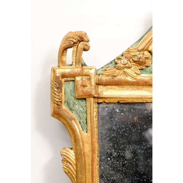 Wood French Louis XVI Period 18th Century Gilded Mirror with Carved Musical Allegory For Sale - Image 7 of 12
