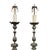 Platinum Pair Antique Solid Pewter Baroque Style Candlestick Floor Lamps For Sale - Image 8 of 12