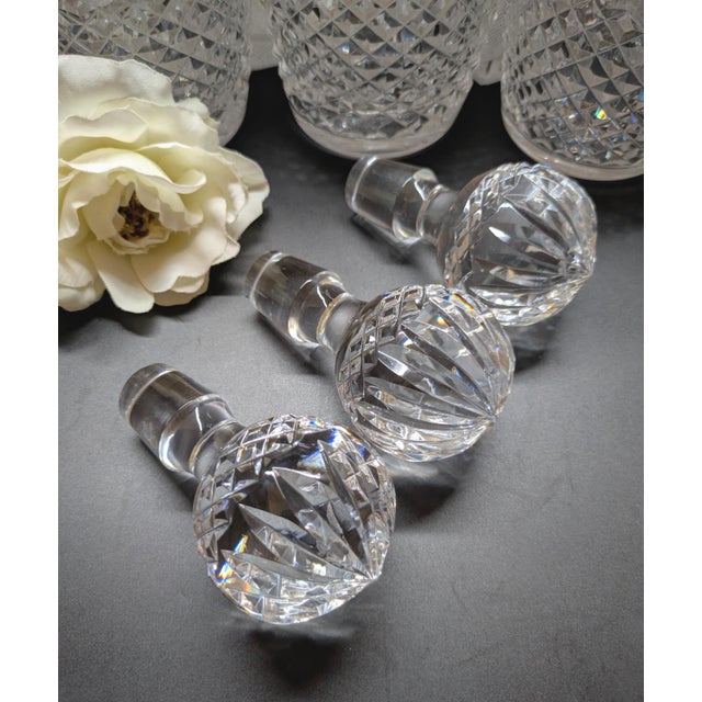Metal Vintage Waterford Crystal Colleen Spirits Decanters With Sterling Silver Tags, Set of 3 For Sale - Image 7 of 11