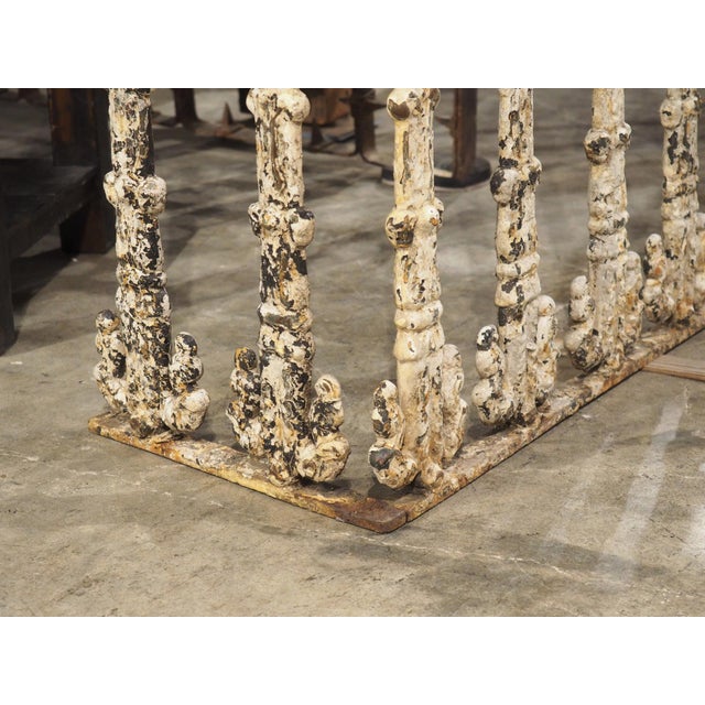 Antique Belgian Painted Iron Balcony Console Table With Marble Top, Circa 1900 For Sale In Dallas - Image 6 of 17