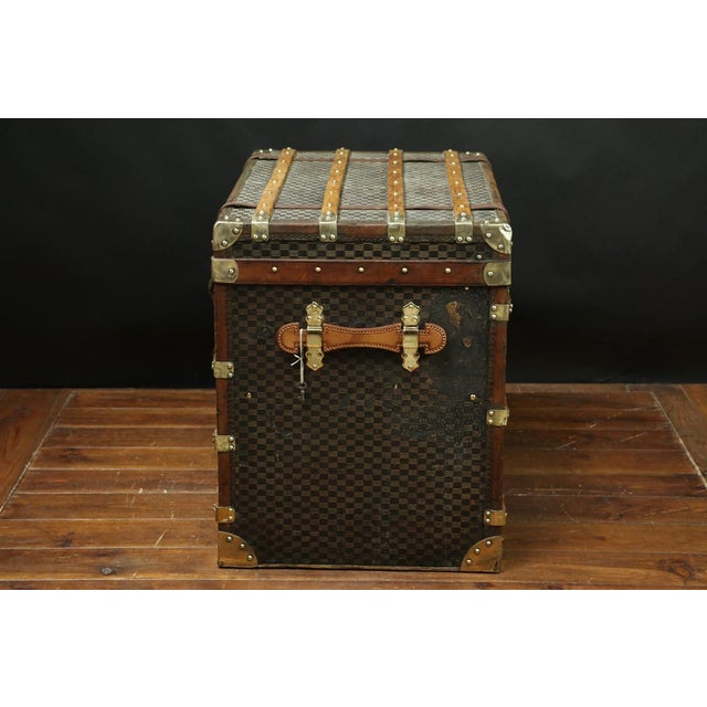 1920s Checkered Mail Trunk, 1920s For Sale - Image 5 of 11