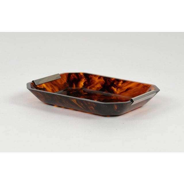 Mid-Century Modern Tortoiseshell Acrylic Vide-Poche from Christian Dior, 1970s For Sale - Image 11 of 14