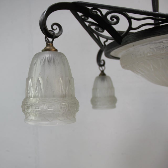 1930s Art Deco Hanging Lamp by Schneider, 1930s For Sale - Image 5 of 8