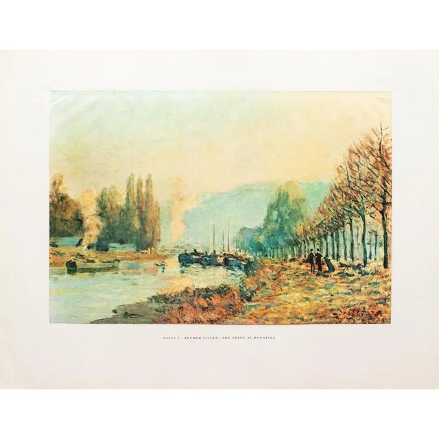 Paper 1950s After Alfred Sisley "The Seine at Bougival", First Edition Swiss Full-Color Print For Sale - Image 7 of 9